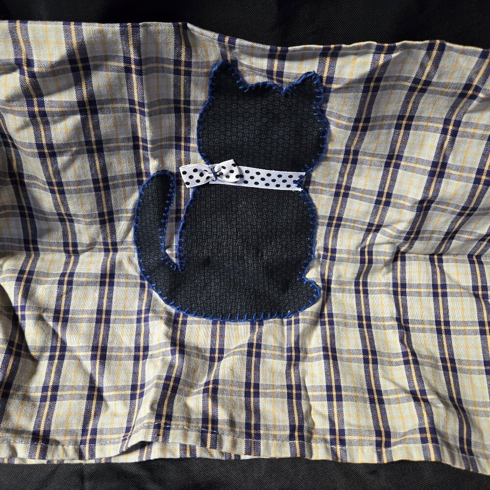 Hand-Stitched Cat Hand Towel